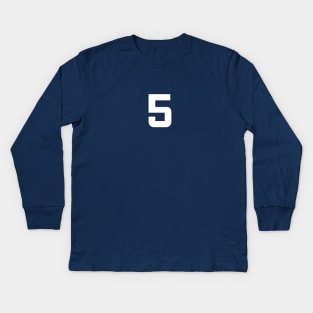 Number Five - 5 - Any Color - Team Sports Numbered Uniform Jersey - Birthday Gift Kids Long Sleeve T-Shirt